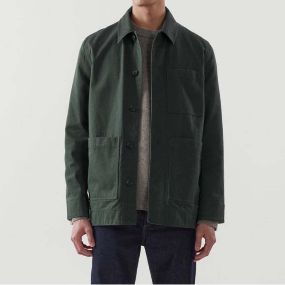 COS Regular-Fit Organic Cotton Patch-Pocket Jacket Size Small
